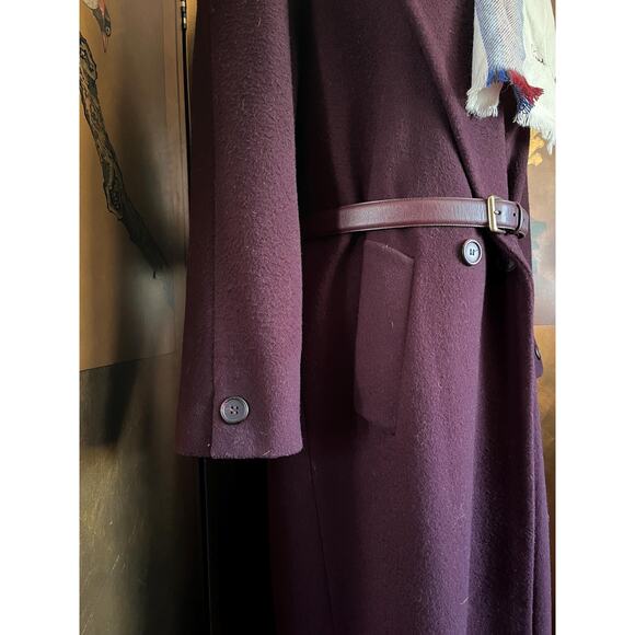 Vintage pure wool coat in deep purple, size L - Picture 7 of 8